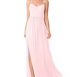 Azazie Bridesmaid Dress Blushing Pink Chiffon Shelly A0